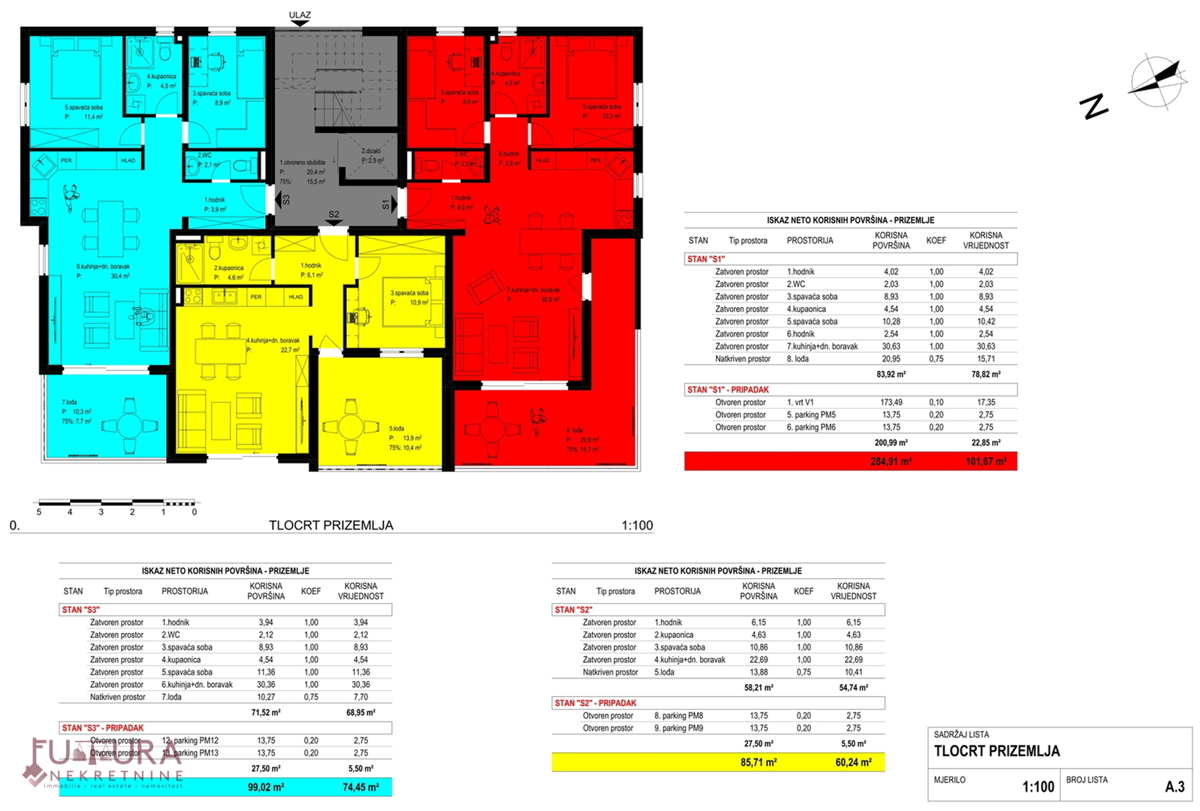 ZADAR - CRVENE KUĆE, STANOVANJE 74,45 M2, PRODAJA, NOVO, LOKACIJA!