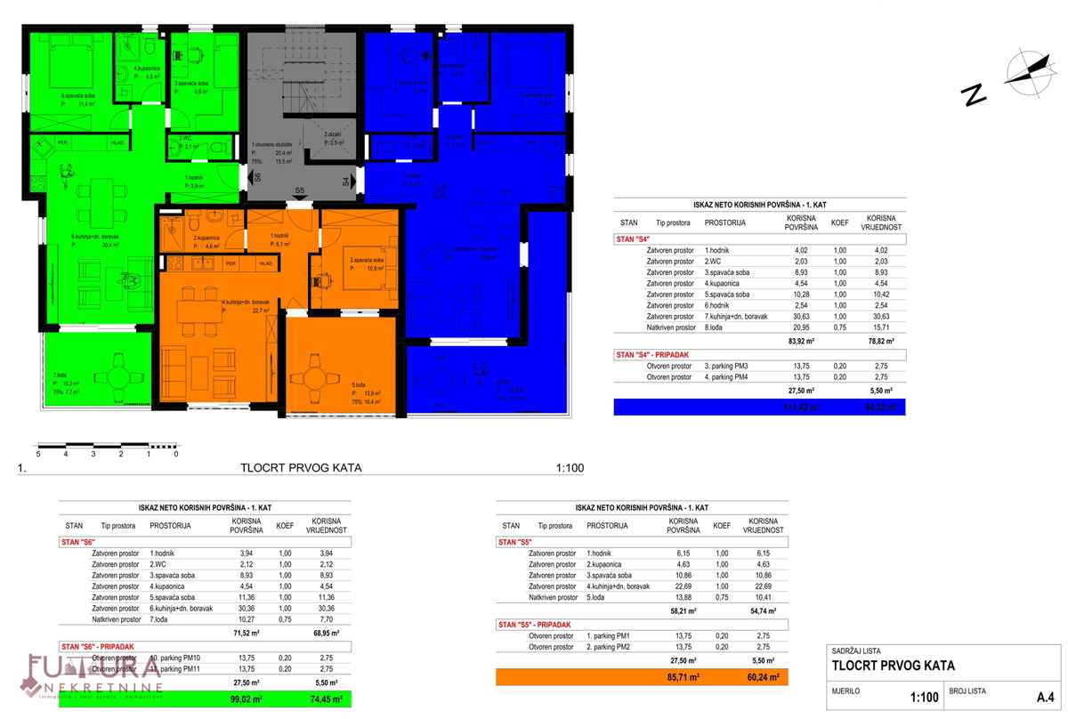 ZADAR - CRVENE KUĆE, STANOVANJE 84,32 M2, PRODAJA, NOVO, LOKACIJA!