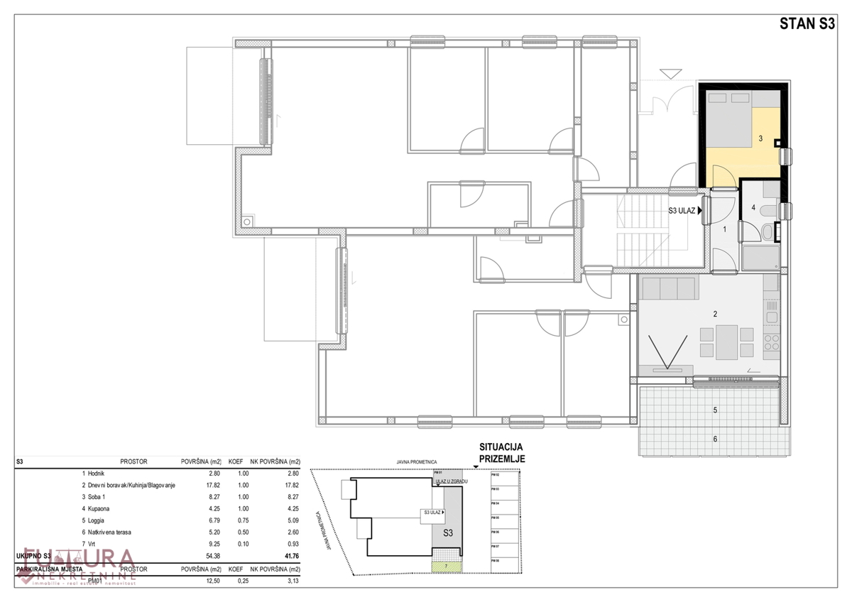 PAG - MANDRE, STAN 41,76 M2, PRODAJA, PRVA VRSTA, ODPRT RAZGLED, VRT!!