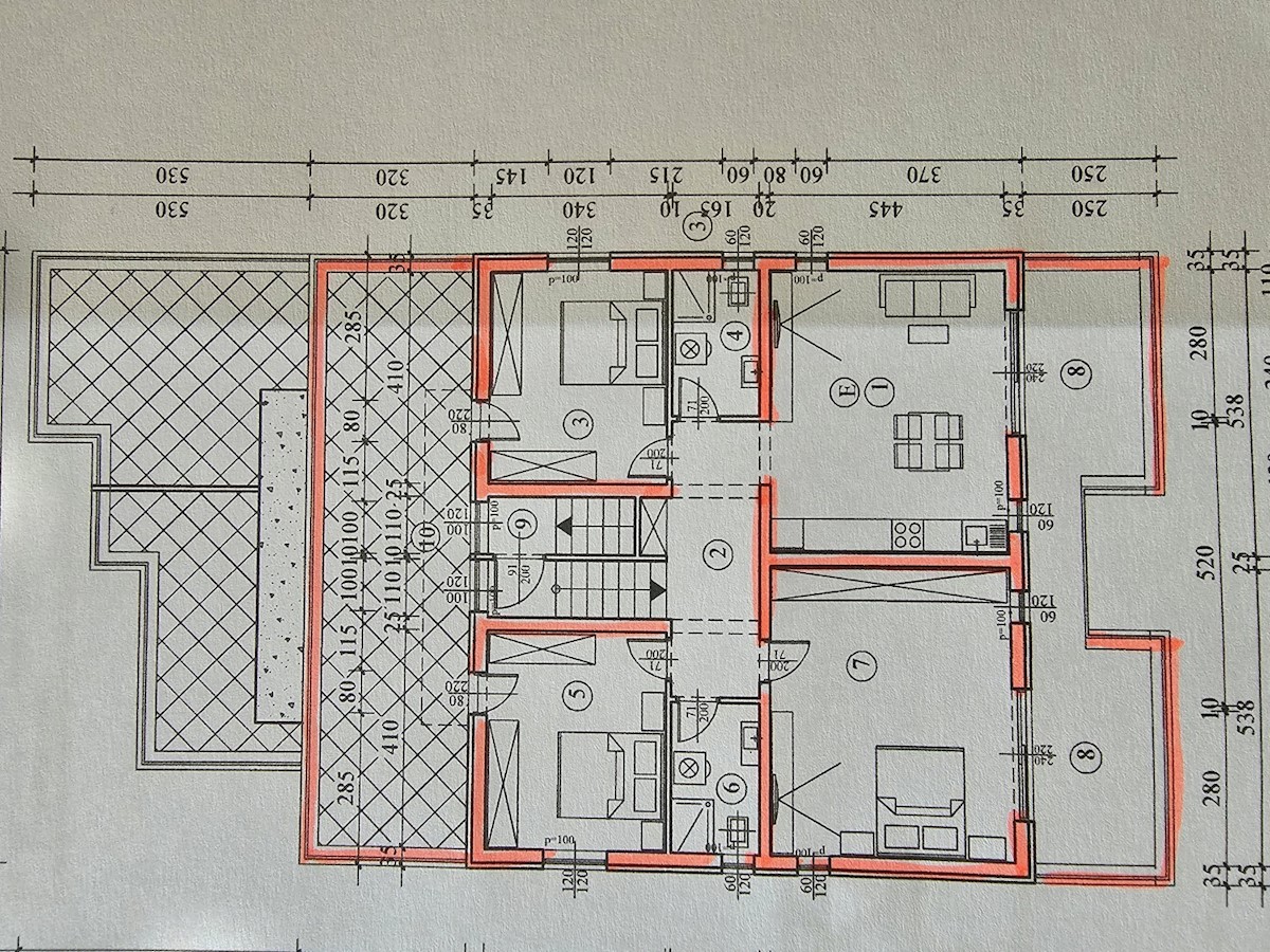 Apartman Poreč, 8 km, 3 spalnice