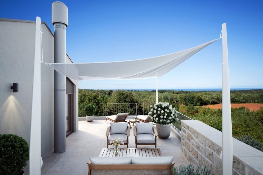 Luksuzna vila v gradnji Poreč – odprt pogled na naravo in morje