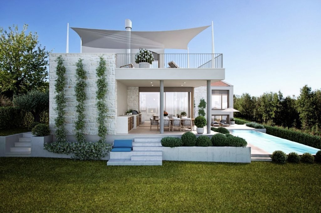Luksuzna vila v gradnji Poreč – odprt pogled na naravo in morje