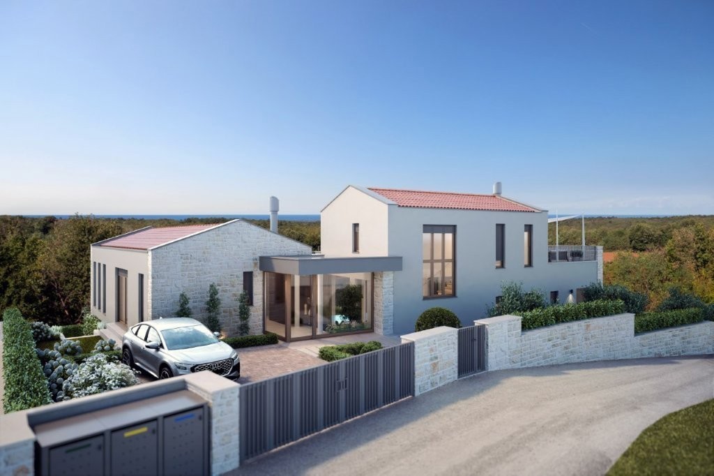 Luksuzna vila v gradnji Poreč – odprt pogled na naravo in morje