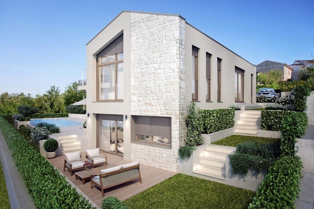 Luksuzna vila v gradnji Poreč – odprt pogled na naravo in morje