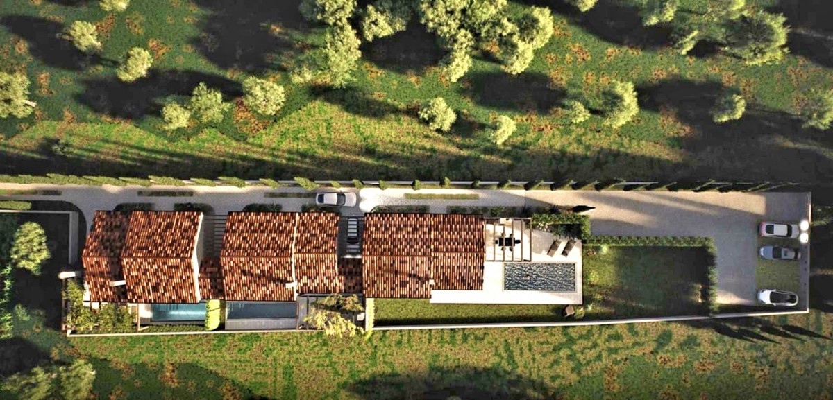 Moderna hiša za prodajo v okolici Poreča – 92 m² z bazenom in vrtom