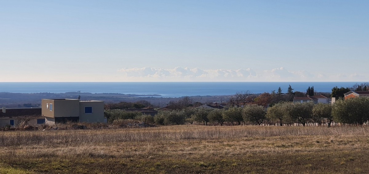 Kaštelir - zemljišče s pogledom na morje in gradbenim dovoljenjem za gradnjo vile