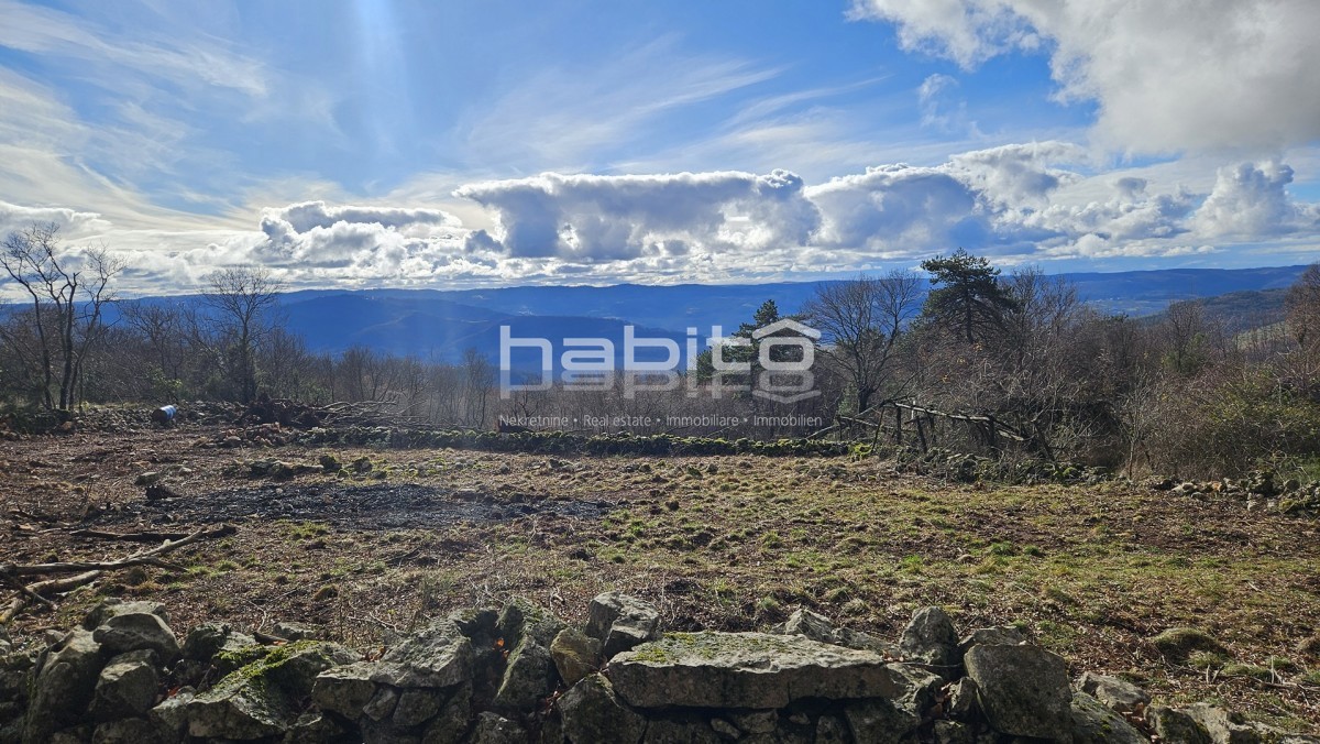 Oprtalj, Zrenj - Stavbno in kmetijsko zemljišče PANORAMSKI RAZGLED
