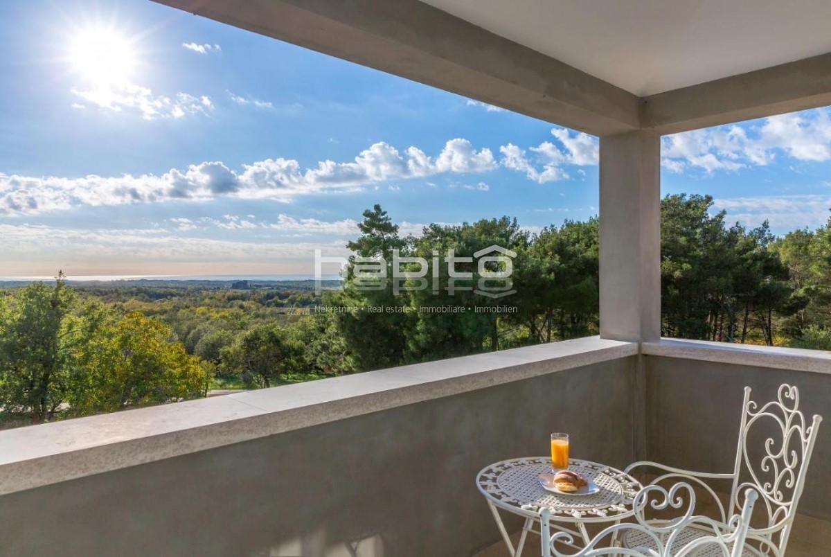 Poreč, Višnjan - Kamnita vila s pogledom na morje, bazenom in jacuzzijem