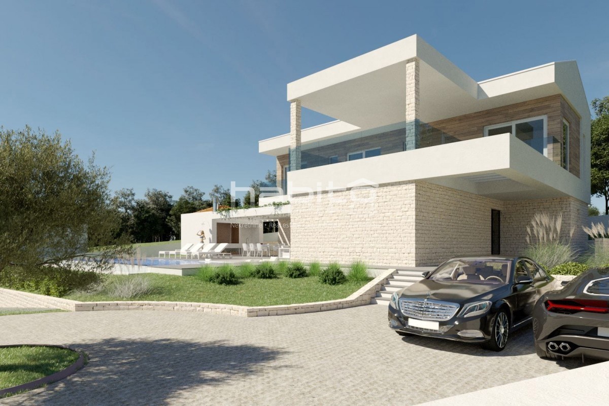 Poreč, Kaštelir - POGLED NA MORJE! Prodamo zazidljivo zemljišče z dovoljenjem za vilo z bazenom.