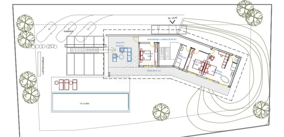 Sodobna arhitekturna zasnova in hiša, ki vas bo za trenutek ustavila z osupljivim razgledom na Brionske otoke