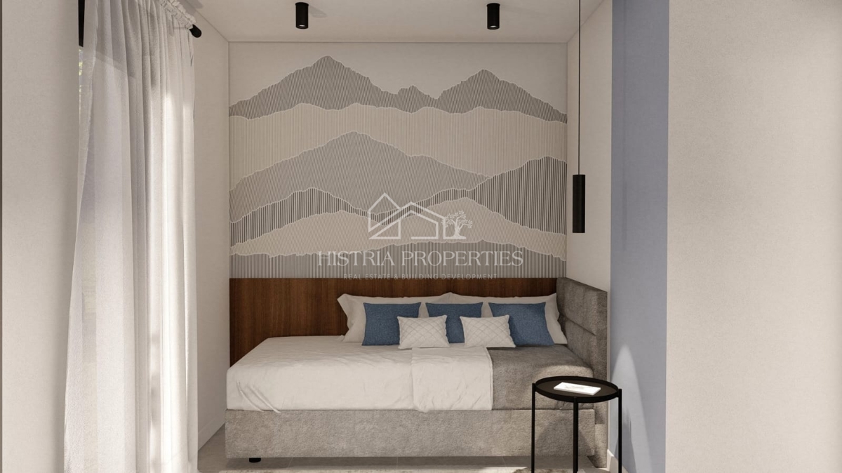 Novozgrajeno stanovanje z velikim dvoriščem v bližini centra Pulja in znatnimi ugodnostmi pri nakupu