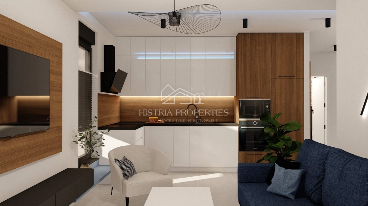 Novozgrajeno stanovanje z velikim dvoriščem v bližini centra Pulja in znatnimi ugodnostmi pri nakupu