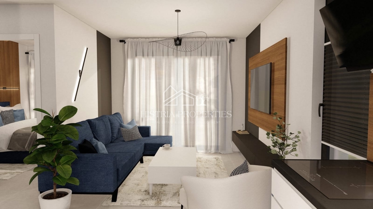 Novozgrajeno stanovanje z velikim dvoriščem v bližini centra Pulja in znatnimi ugodnostmi pri nakupu