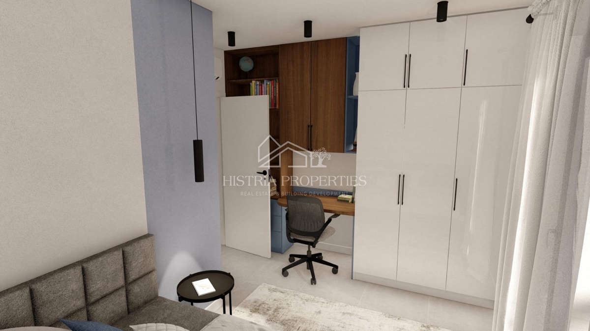 Novozgrajeno stanovanje z velikim dvoriščem v bližini centra Pulja in znatnimi ugodnostmi pri nakupu