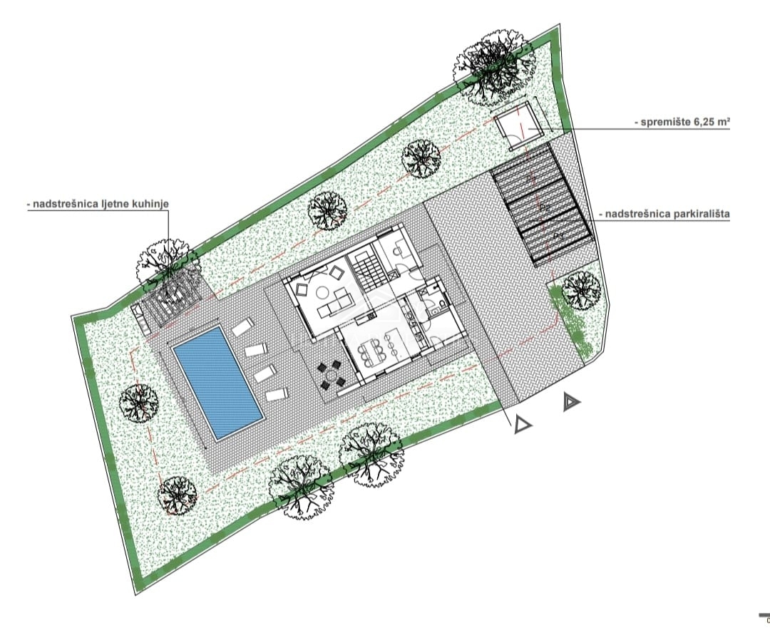 Zemljišče z gradbenim dovoljenjem v mirni istrski vasi, pripravljeno za gradnjo