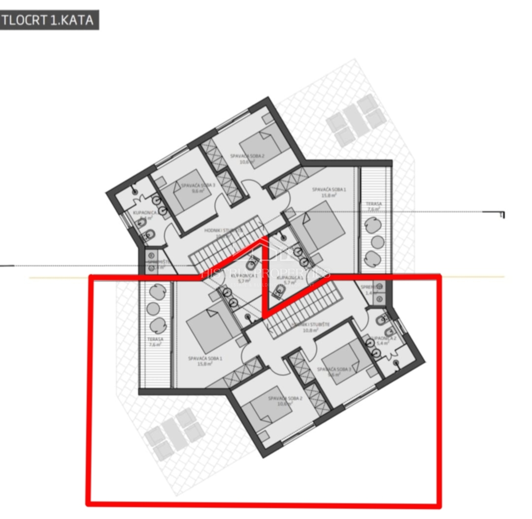 Moderna hiša z bazenom osupljive arhitekturne izraznosti v bližini Novigrada