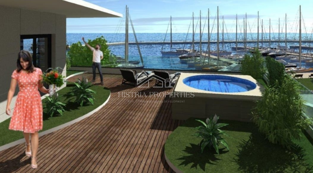 Luksuzno pametno stanovanje v 1. vrsti do morja s pogledom na Kvarner
