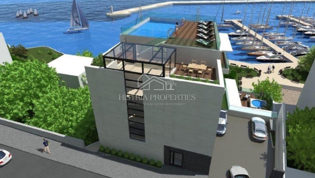 Luksuzno pametno stanovanje v 1. vrsti do morja s pogledom na Kvarner