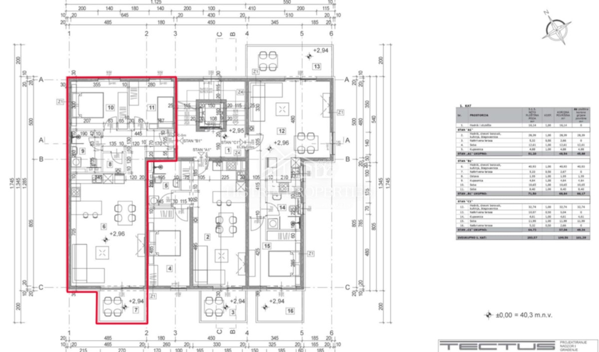 Privlačno stanovanje 800m od morja v novi stavbi z dvigalom