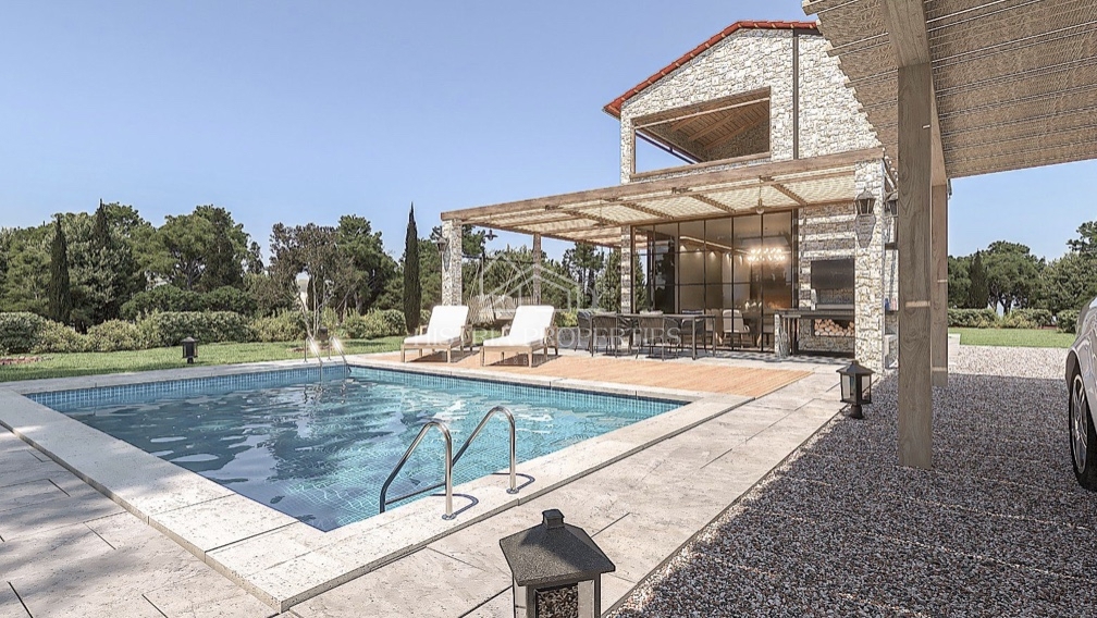 Izjemno privlačna hiša s prelivnim bazenom za vse ljubitelje osrednje Istre