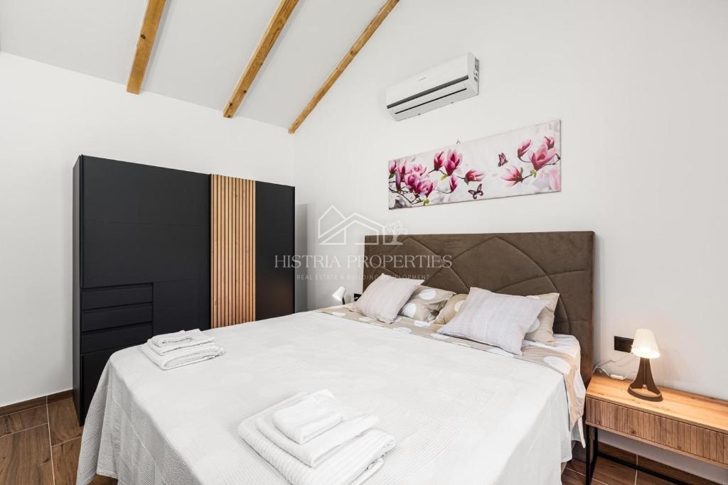 Obnovljena istrska kamnita hiša z bazenom v majhni, mirni vasici