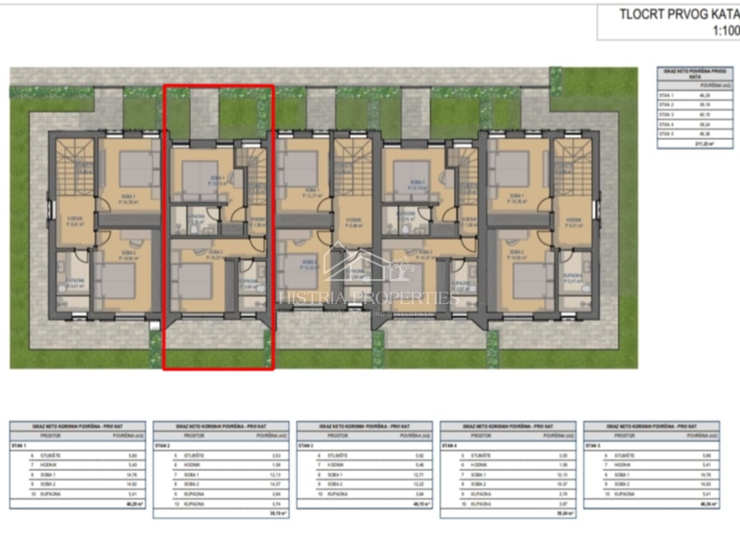 Nova vrstna hiša s tradicionalnimi elementi v bližini mesta Poreč