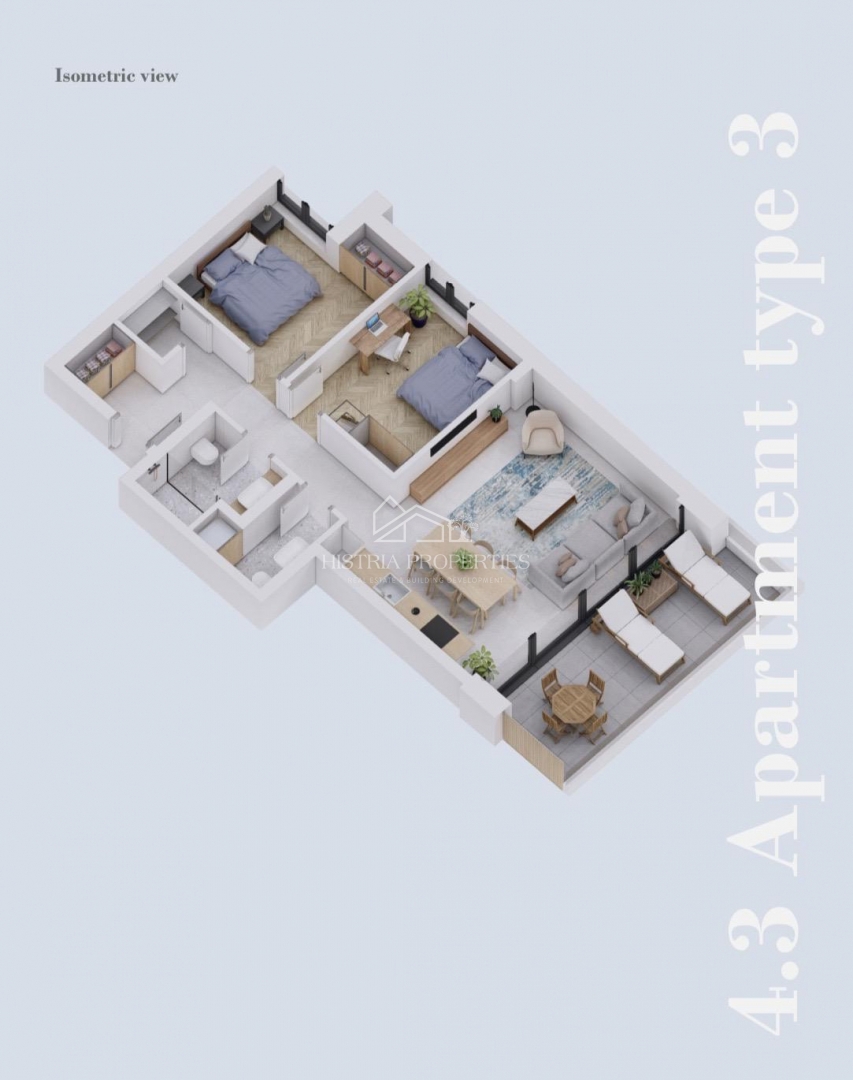 Prostorno in sončno stanovanje z veliko teraso v bližini Rovinja