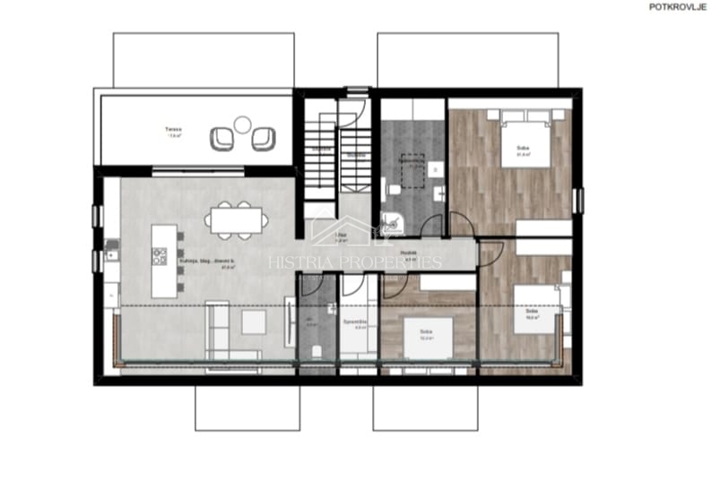 Prostorno stanovanje s teraso in čudovitim razgledom v novi stavbi