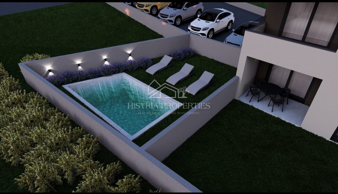 Apartma z bazenom in vrtom v pritličju novogradnje za prijeten oddih