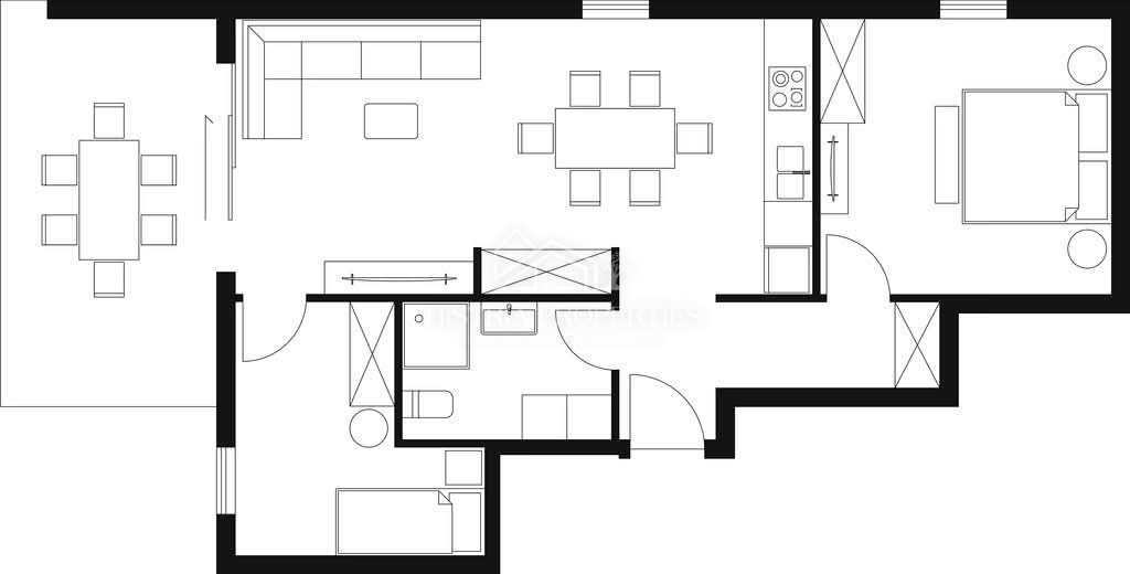 Praktično stanovanje z vrtom 800 m od morja v moderni novogradnji