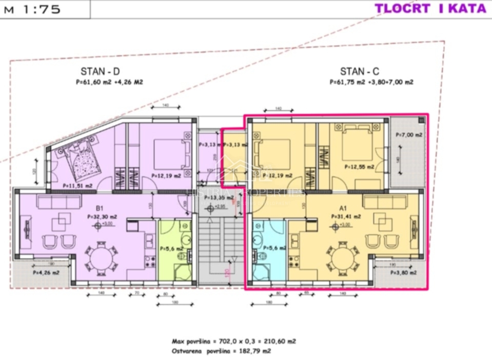 Mestno stanovanje z dvema terasama v modernem stanovanjskem naselju, blizu centra Poreča