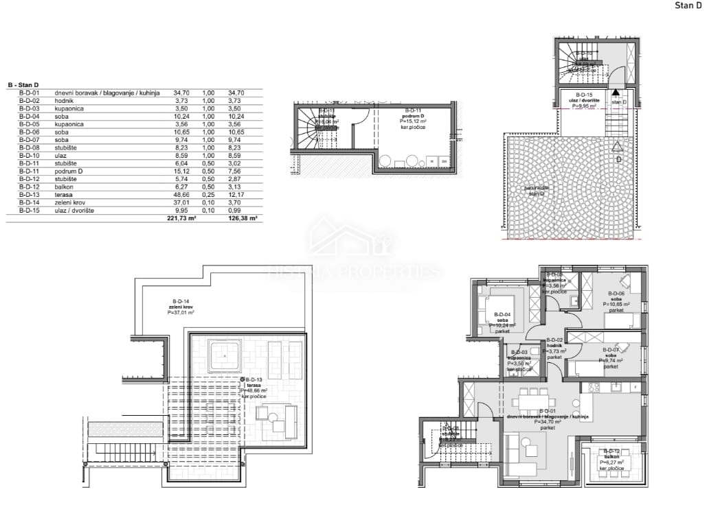 Moderno stanovanje v ločeni enoti s strešno teraso, zasebnim ločenim vhodom in kletjo