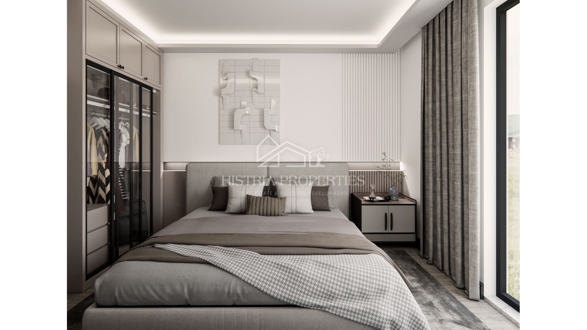 Apartma s teraso v novi stavbi na atraktivni lokaciji 900m od plaže