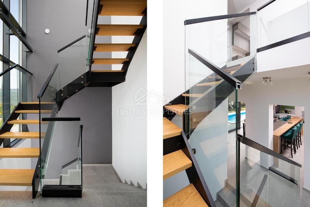 Bogato opremljena vila z ogrevanim bazenom in 8 spalnicami 1 km od morja