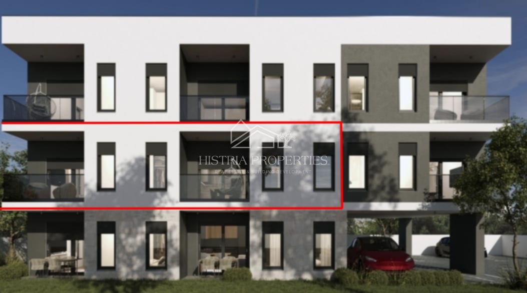 Udobno stanovanje v novi stavbi v bližini Pulja s 3 spalnicami in 2 terasama