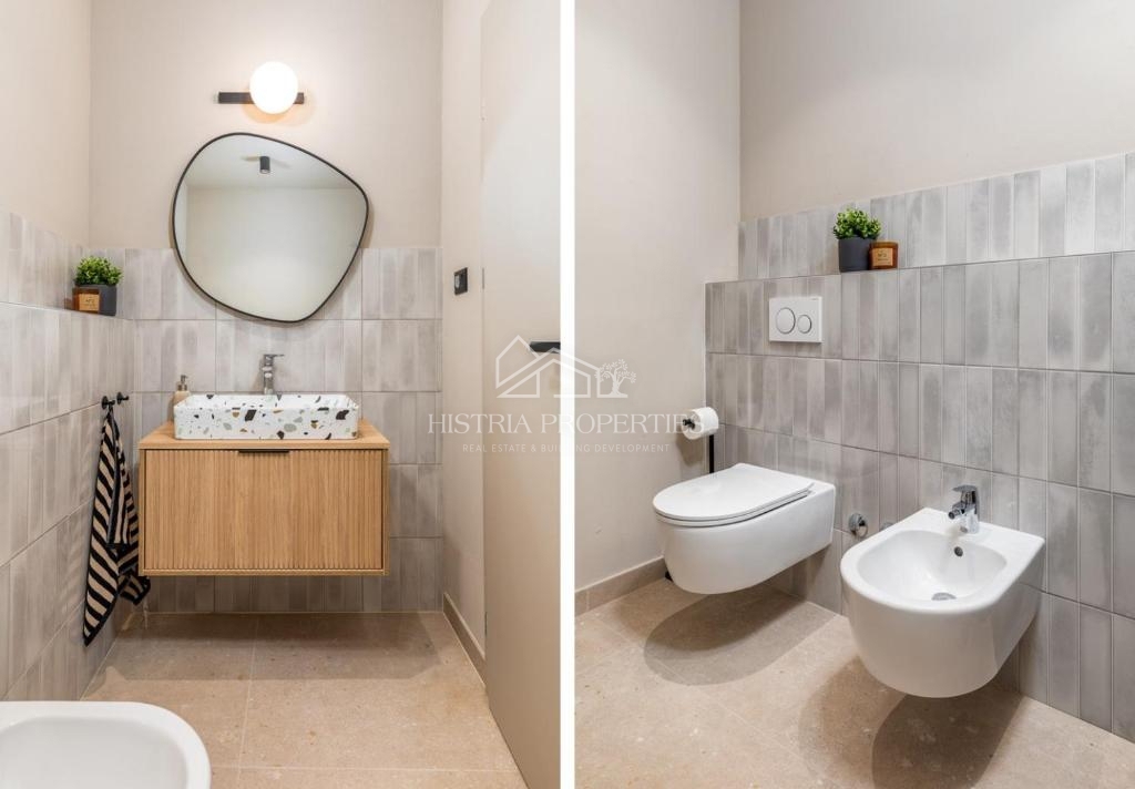 Skrbno opremljena dizajnerska vila v središču naseljenega kraja v bližini Poreča