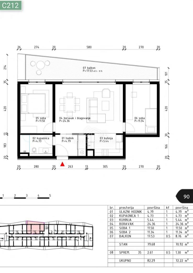 800m od morja in novo stanovanje v luksuzni novogradnji z garažo, dvigalom in pogledom na morje