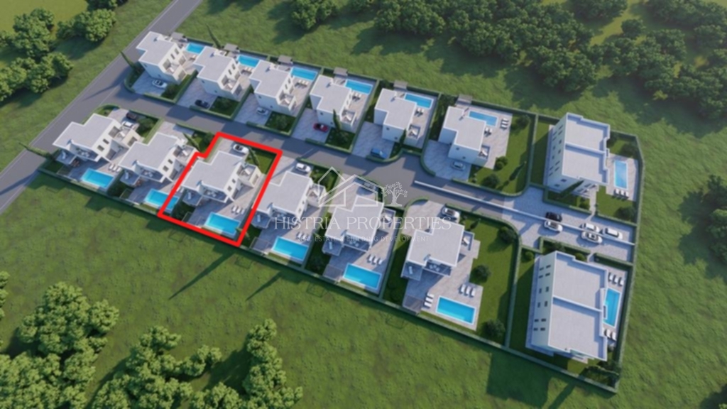 Nov stanovanjski kompleks in moderna udobna vila z bazenom v bližini Poreča