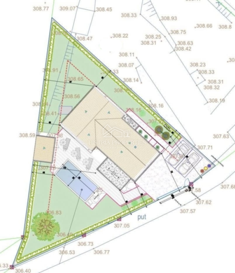 Enonadstropna hiša z bazenom, čudovit in sodoben dizajn, s pogledom na naravo