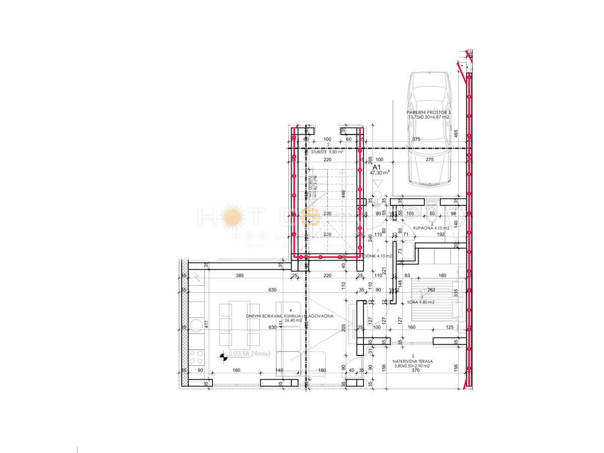 Stanovanje Valdebek, Pula, 57m2