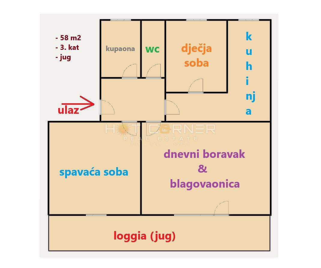 Stanovanje Kaštanjer, Pula, 58,50m2