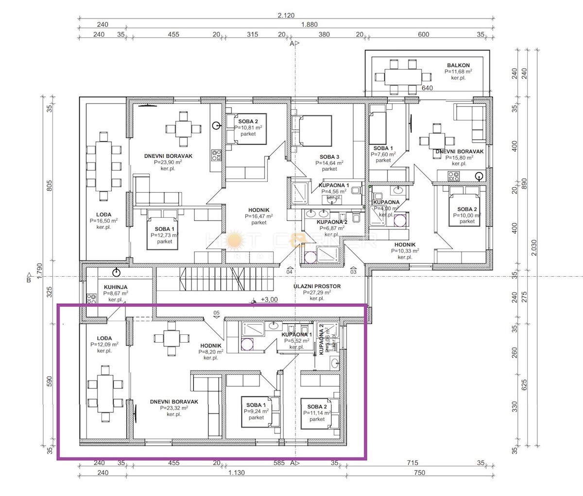 Stanovanje Banjole, Medulin, 81,50m2