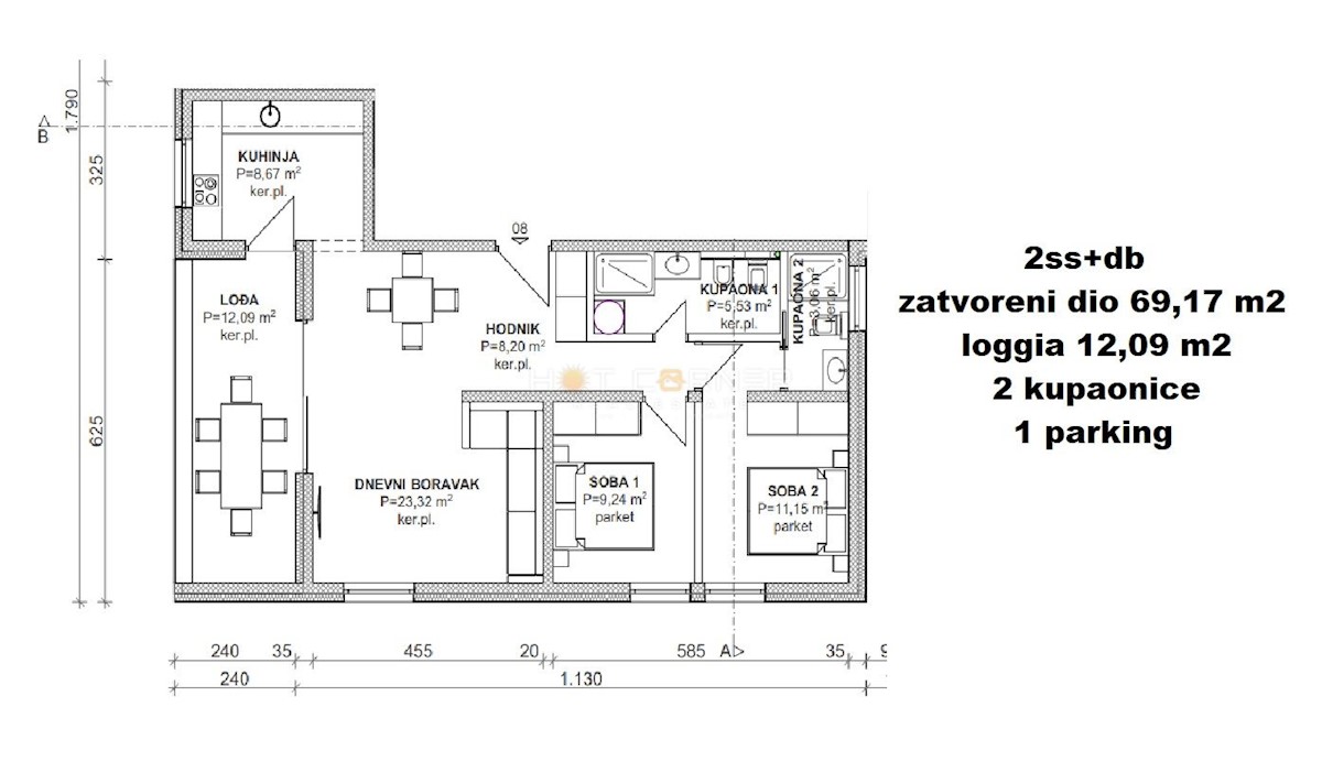 Stanovanje Banjole, Medulin, 81,50m2