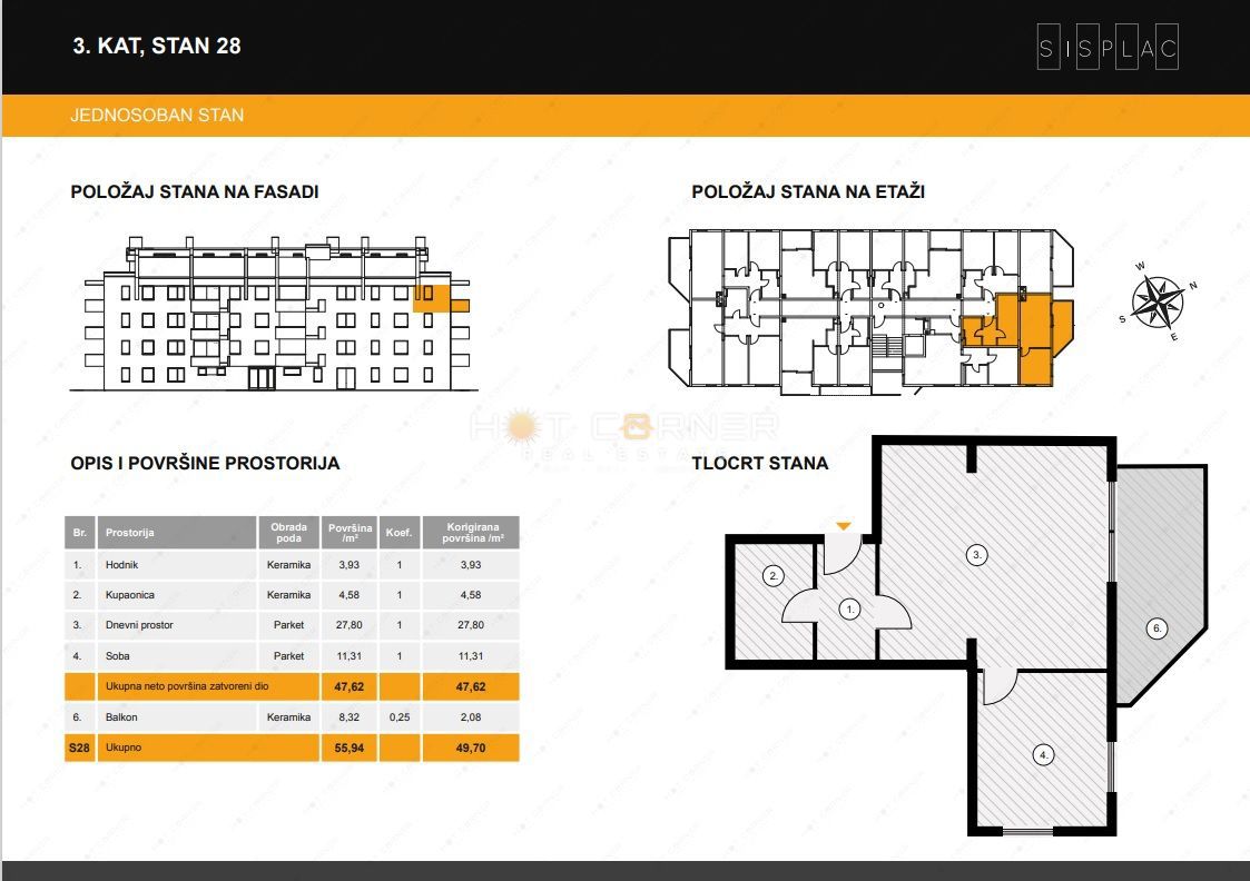 Stanovanje Sv. Polikarp / Sisplac, Pula, 49,70m2