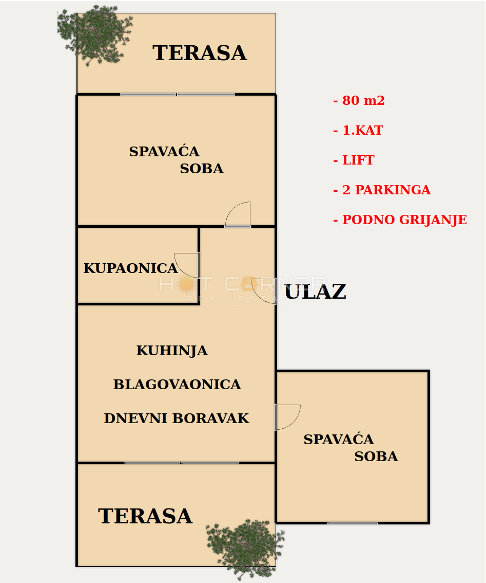 Stanovanje Vidikovac, Pula, 80m2