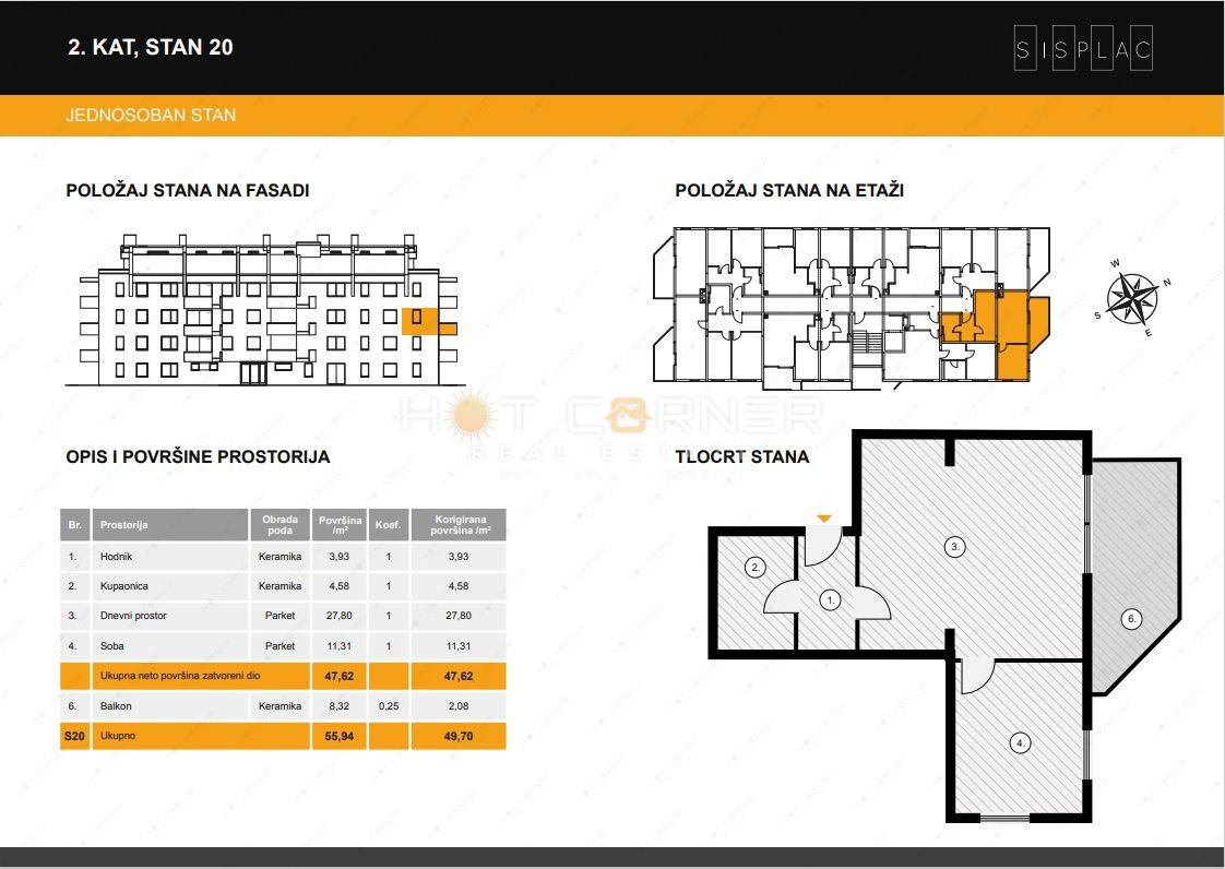 Stanovanje Centar, Pula, 49,70m2