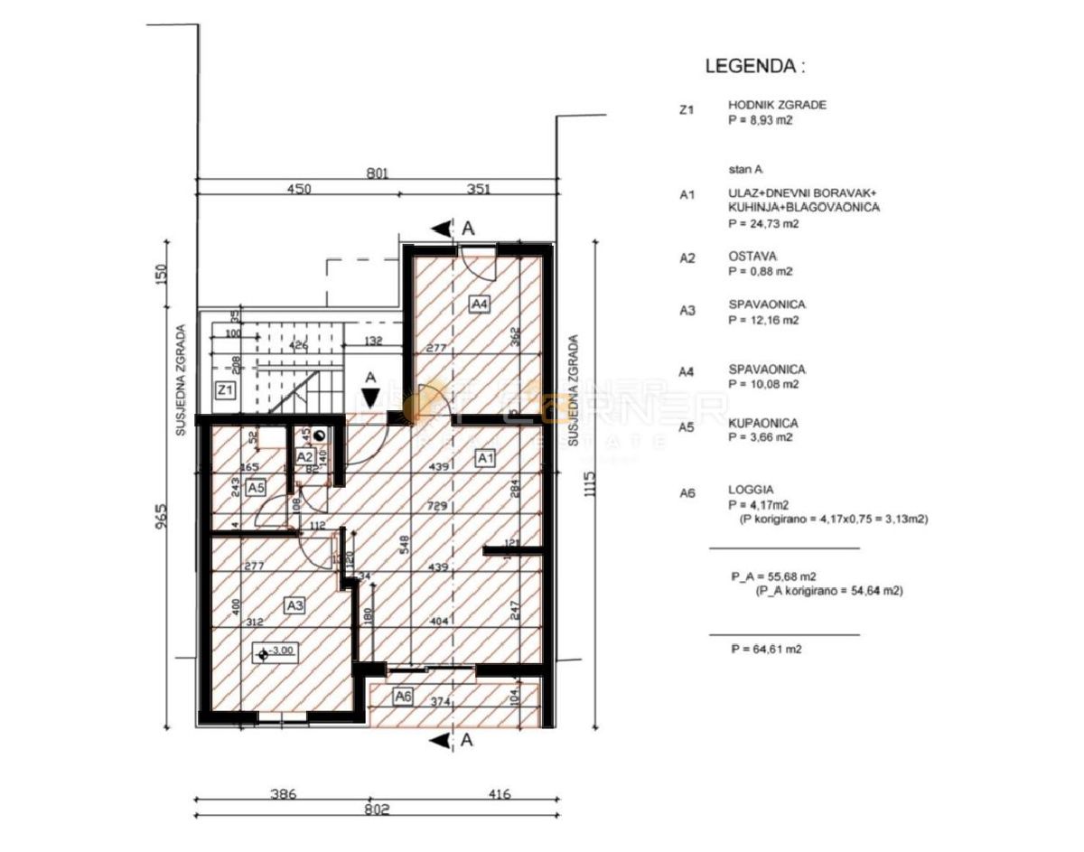 Stanovanje Gregovica, Pula, 63,25m2