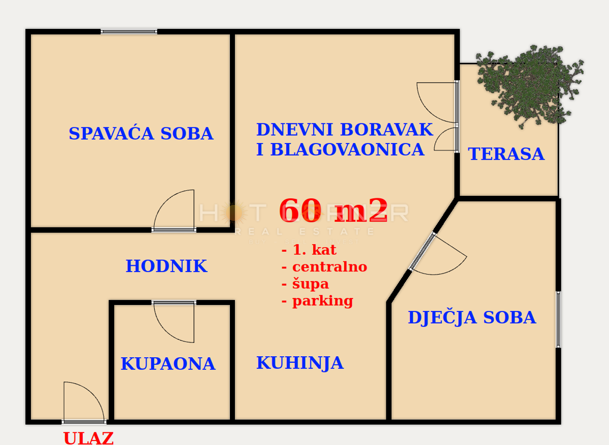 Stanovanje Busoler, Pula, 60m2