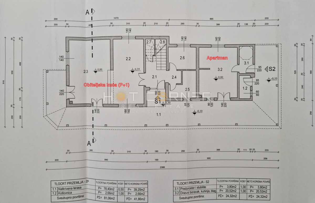 Hiša Vodnjan, 250m2
