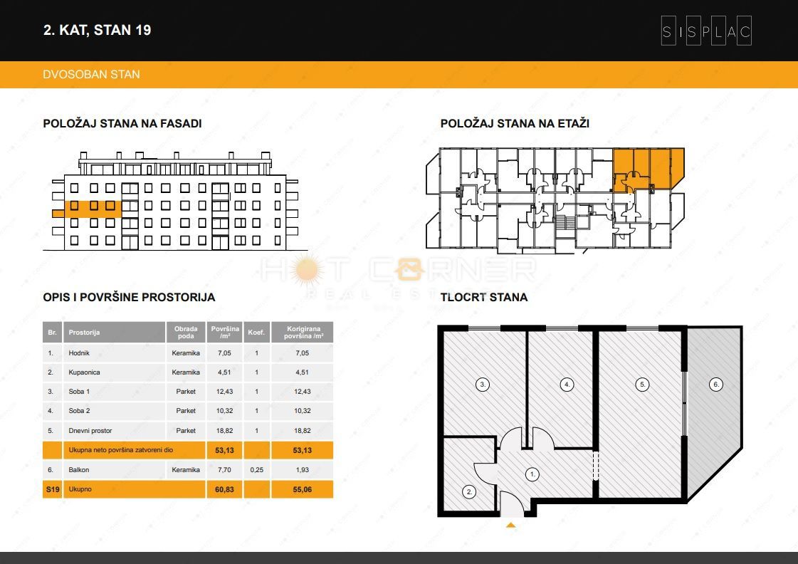 Stanovanje Sv. Polikarp / Sisplac, Pula, 55m2